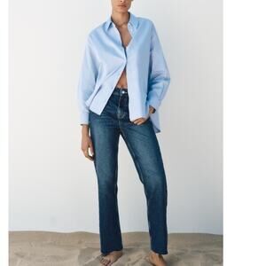 ZARA | 2 | HIGH WAIST - STRAIGHT - ANKLE LENGTH - Med Wash Denim JEANS